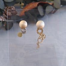 真鍮水紋模様ピアス