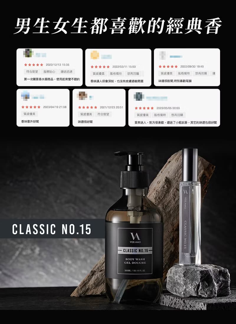 CLASSIC NO.15香氛沐浴露+同款熱銷淡香水