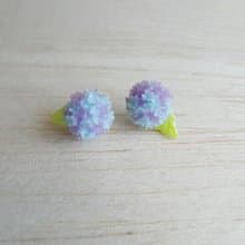 藍紫雙色繡球花 純銀耳環/耳夾