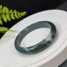 水草瑪瑙手镯 56MM 冰潤滿草飄花苔藓玉髓手環 紋理多變 充滿靈氣