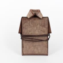 MOOS X WASOME ORIGAMI 植鞣牛革 全人手縫製 證件套 (咖啡色)
