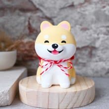 笑瞇瞇萌呆小柴犬 手工木製療癒小木雕 公仔 筆架 紙鎮 擺飾