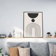 點線圓舞曲IV - 大地色簡約幾何畫/沙發牆裝飾/吧台設計/臥室掛畫