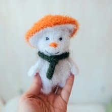 Cutie the Snowman knitting pattern. DIY New Year gift. English PDF.