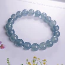 財水|夢幻冰膠藍翡珠|A貨翡翠大卡珠串手串