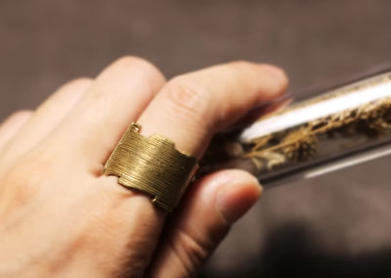 質感系列-線條開口黃銅戒