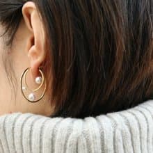 日本製 立體設計 akoya珍珠耳環 18k金耳環 珍珠耳釘 日本直送
