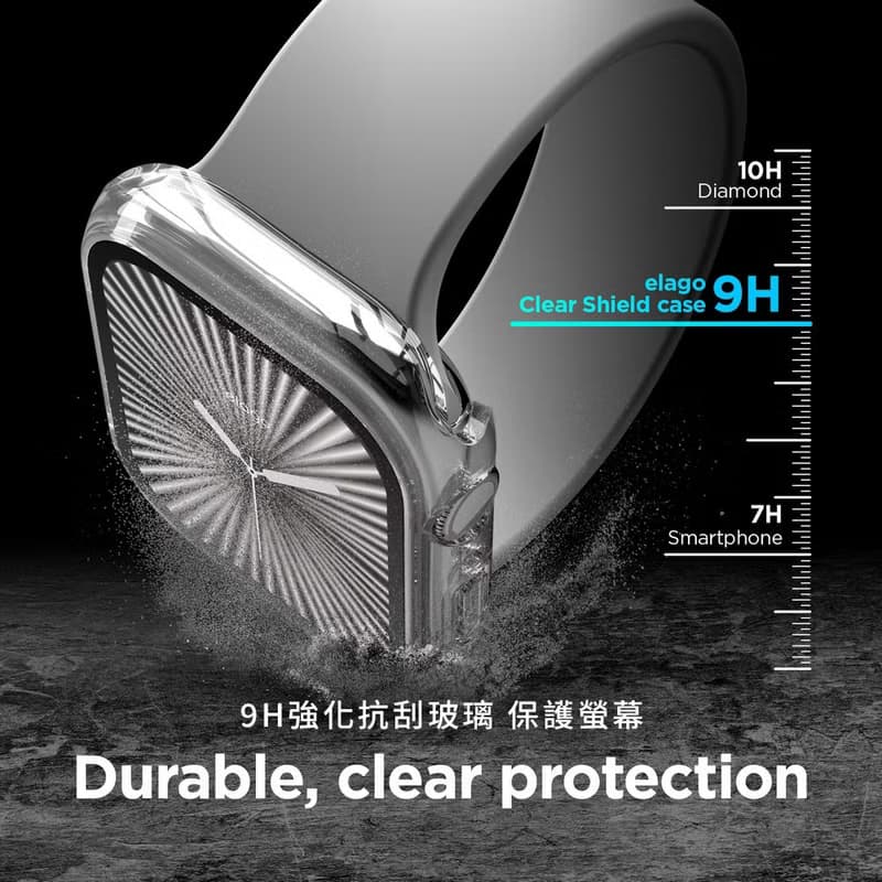 Apple Watch S10 9H鋼化玻璃透明防撞錶殼