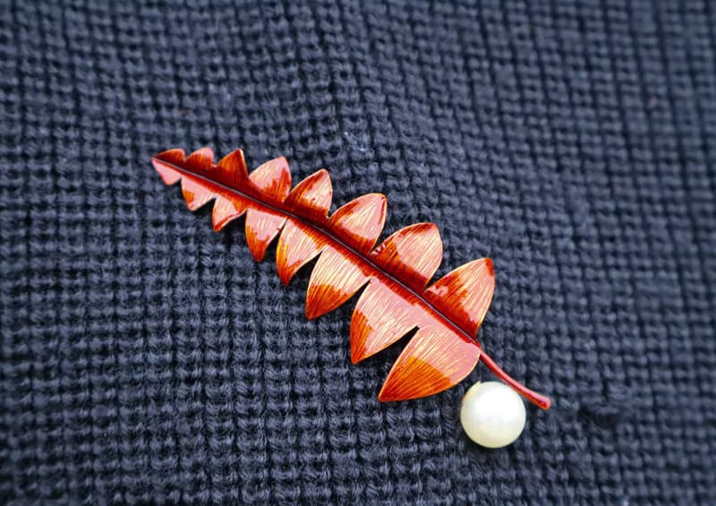 【訂製】腎蕨葉片胸針|別針|純手工|紅銅|手作|禮物