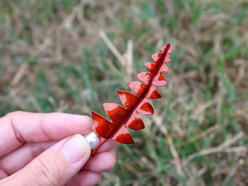 【訂製】腎蕨葉片胸針|別針|純手工|紅銅|手作|禮物