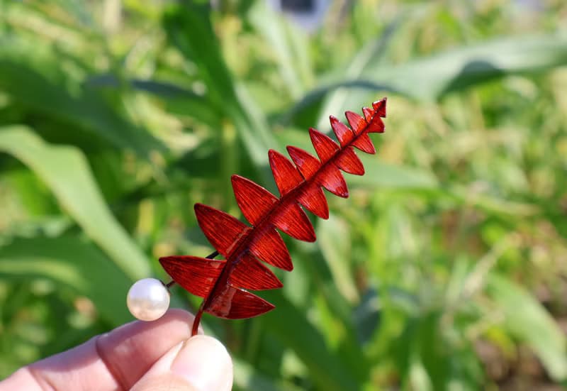 【訂製】腎蕨葉片胸針|別針|純手工|紅銅|手作|禮物