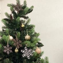 北欧クリスマス 雪結晶のオーナメント8個セット ウォールナット クリスマスギフト