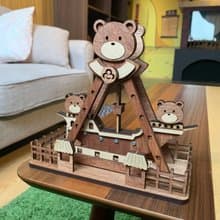【手作DIY】小熊 海盜船 遊樂園 可愛 擺飾 木製 木質 質感