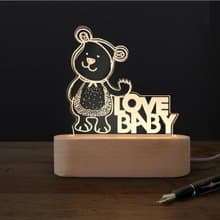 小熊小夜燈(療癒 溫馨 送禮小物 床頭燈 檯燈 夜燈 3D小夜燈)