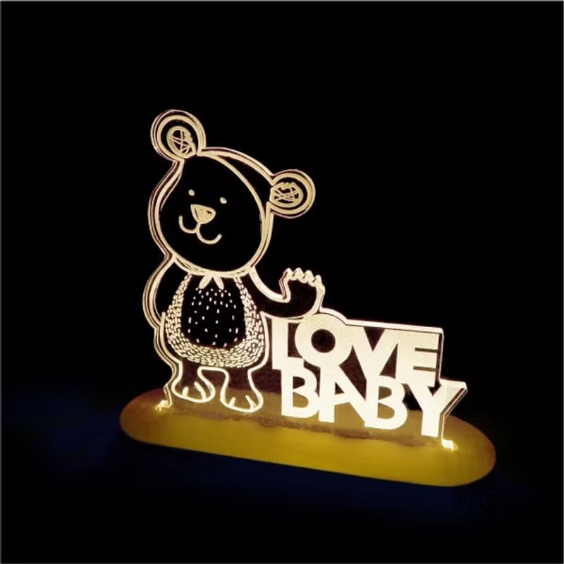 小熊小夜燈(療癒 溫馨 送禮小物 床頭燈 檯燈 夜燈 3D小夜燈)