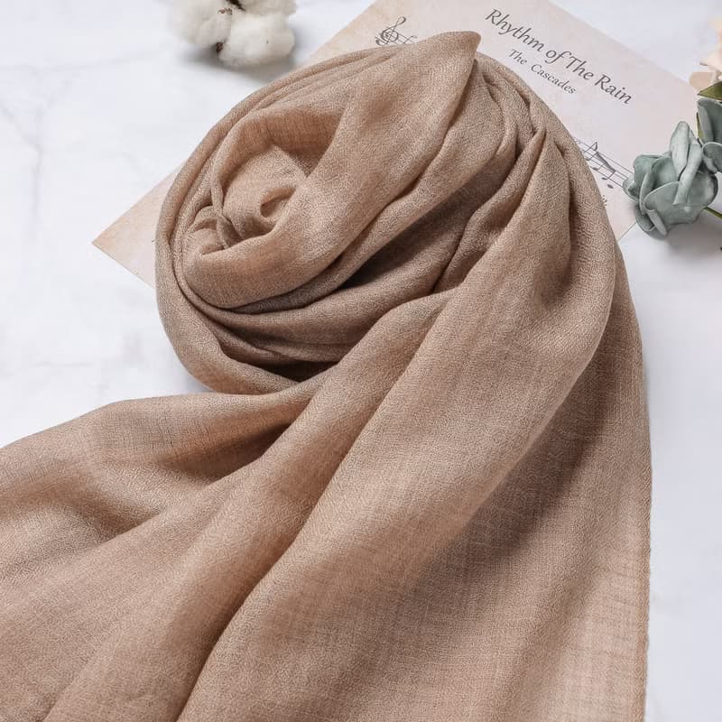 Cashmere羊絨圍巾/披肩 無染原色 駝色 戒指絨 四季適用