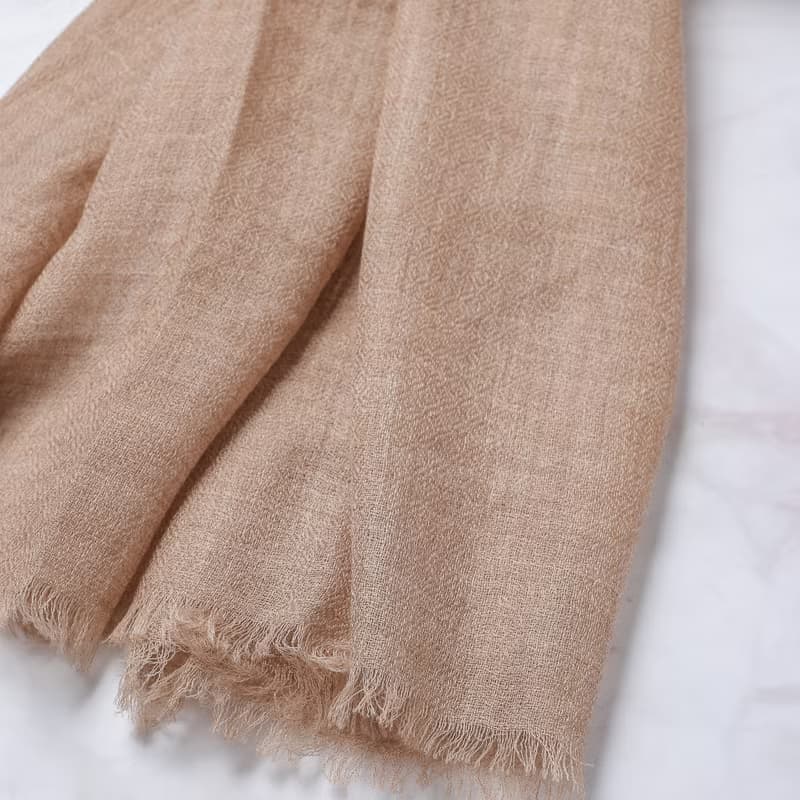 Cashmere羊絨圍巾/披肩 無染原色 駝色 戒指絨 四季適用