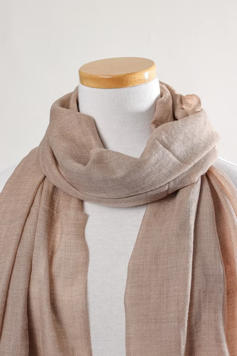Cashmere羊絨圍巾/披肩 無染原色 駝色 戒指絨 四季適用