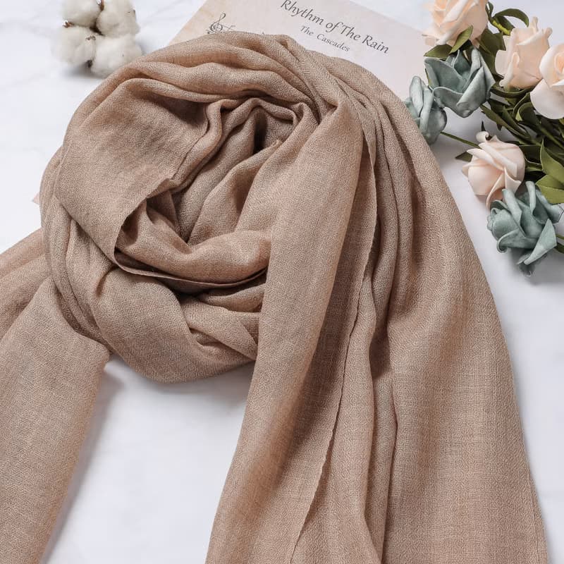 Cashmere羊絨圍巾/披肩 無染原色 駝色 戒指絨 四季適用