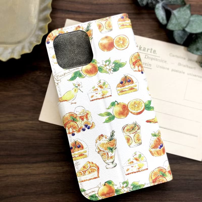 Orange Sweets手帳型スマホケース　iPhone Android全機種対応