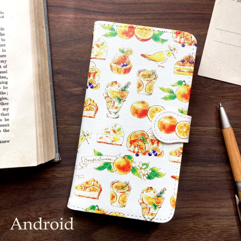 Orange Sweets手帳型スマホケース　iPhone Android全機種対応