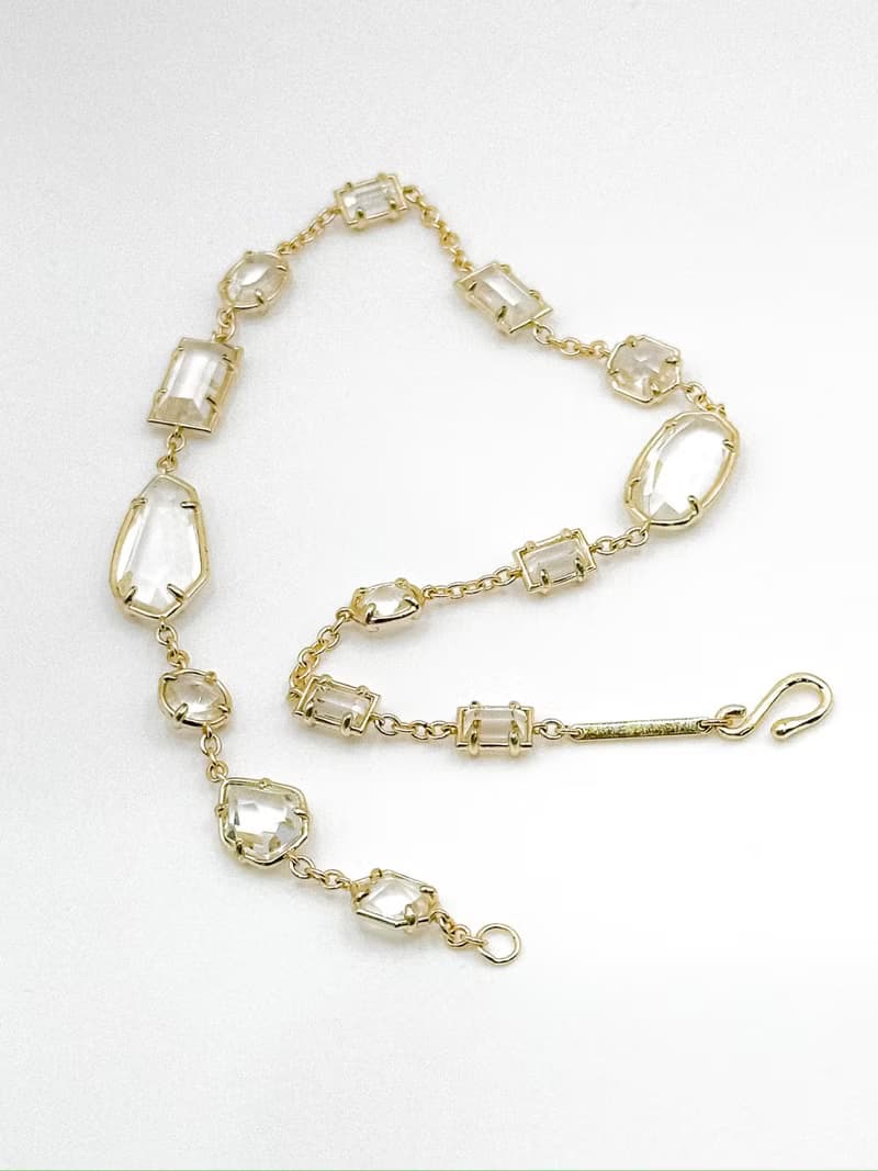 輕奢首飾系列——暖陽下的水晶洞・異性切割寶石雙層環繞手鍊