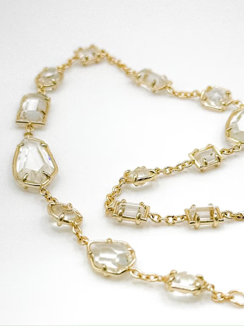 輕奢首飾系列——暖陽下的水晶洞・異性切割寶石雙層環繞手鍊