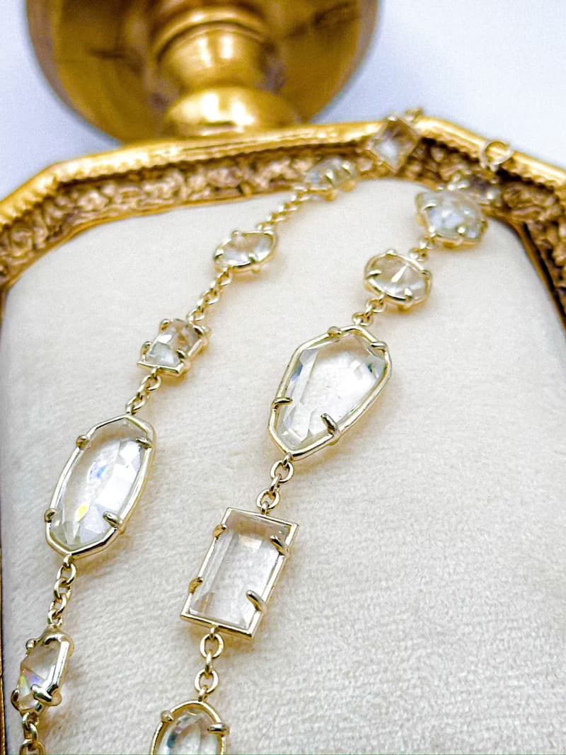 輕奢首飾系列——暖陽下的水晶洞・異性切割寶石雙層環繞手鍊