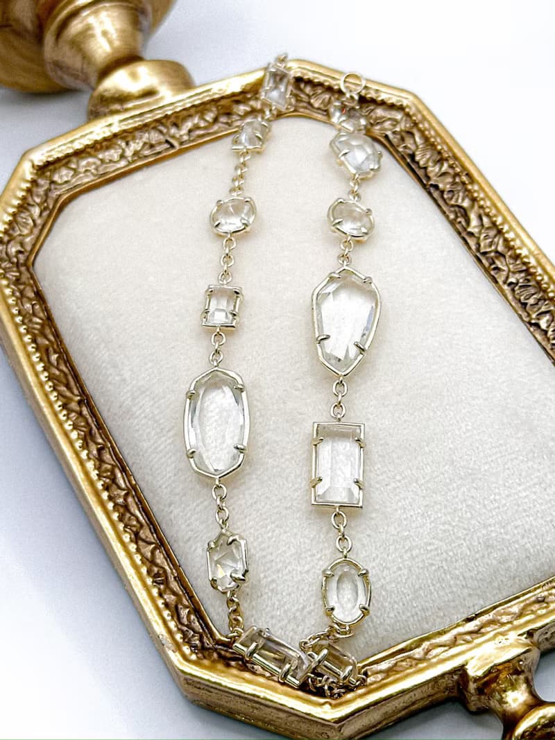 輕奢首飾系列——暖陽下的水晶洞・異性切割寶石雙層環繞手鍊