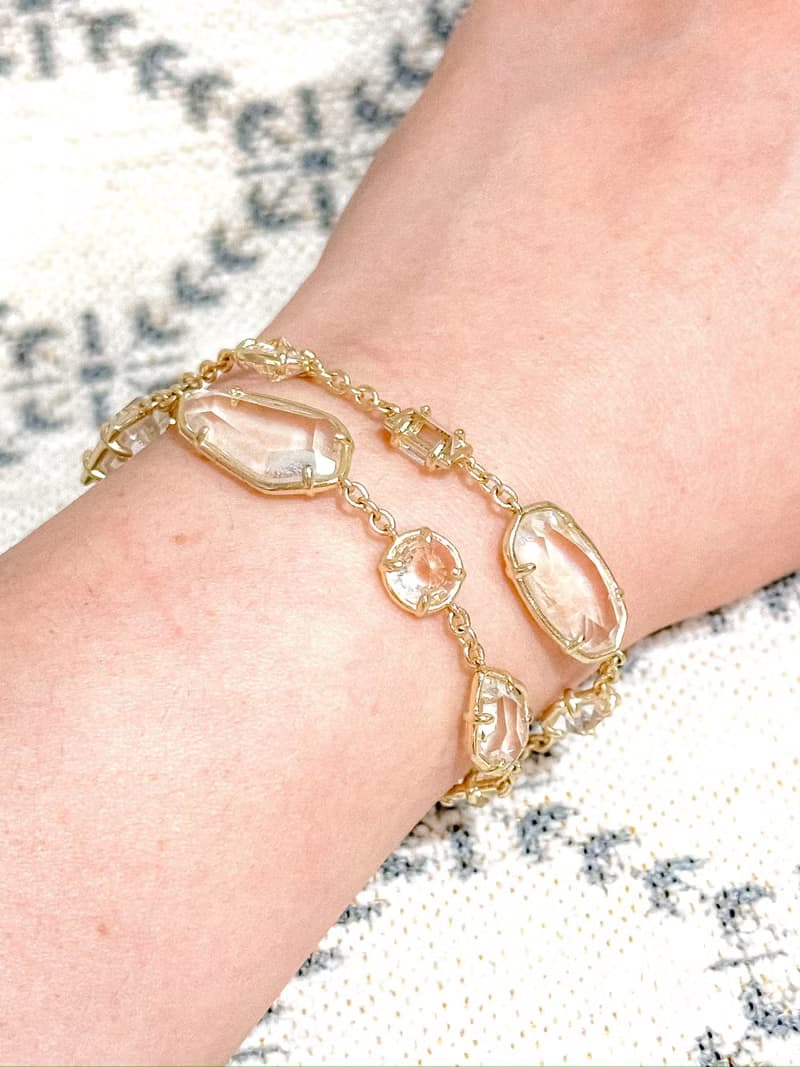 輕奢首飾系列——暖陽下的水晶洞・異性切割寶石雙層環繞手鍊