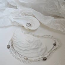 (多圈)(天然石水晶手鍊)(白水晶x赫基蒙白水晶x淡水珍珠x白蝶