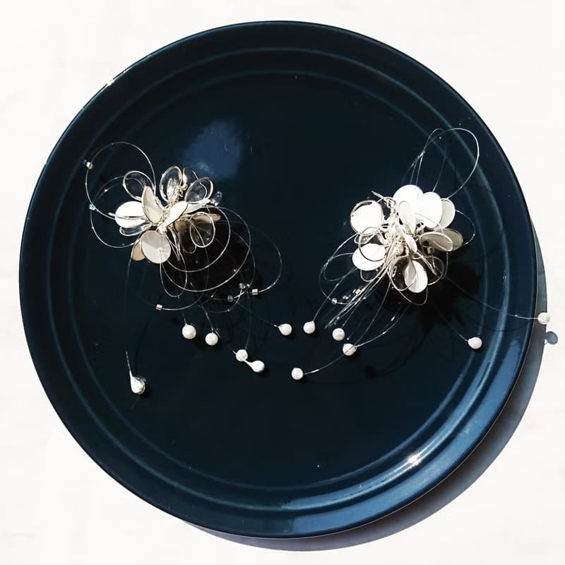 雨花 - 單邊/單耳 造型手工設計樹脂耳環垂/款吊/earring