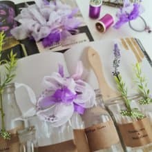 アメジスト | mini | 咲き編みシュシュ | 2月誕生石