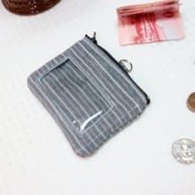 條紋灰 悠遊卡證件零錢包 證件套 小錢包 名片夾 識別證