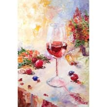 Wine Original Painting, Floral Bouquet Art, Flower Wall Art, Impasto Artwork