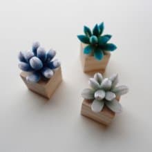 風.海.山-月兔多肉擺飾 永續絨花工藝