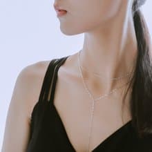 SV925 復古蕾絲鍊choker Y字長鍊 雙層項鍊組 唇鍊 咖啡豆鍊