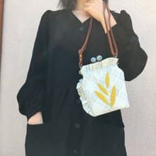 青竹花 手機包零錢包 吻鎖口金包包 斜背側背小包