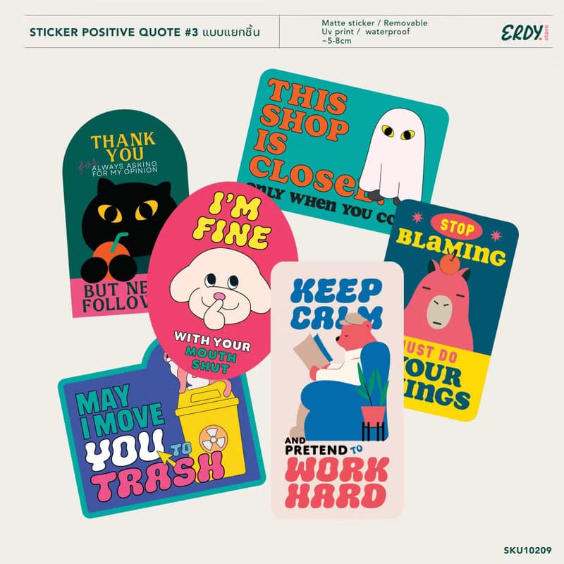 Stickers | POSITIVE QUOTE#3 (SET) Size 5-10 cm