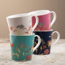 英國Aynsley 金色花卉 陶瓷馬克杯4入組300ml【入厝.結婚禮物】