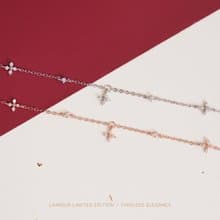 L'amour 四葉草幸運手鏈 (白金色)