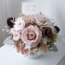 畢業花禮情人節花禮生日裸粉咖啡永生花康乃馨玫瑰乾燥花盆花