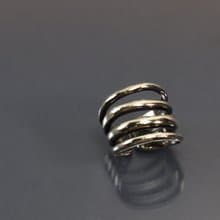 線條系列-縷空線條寬版開口925銀戒