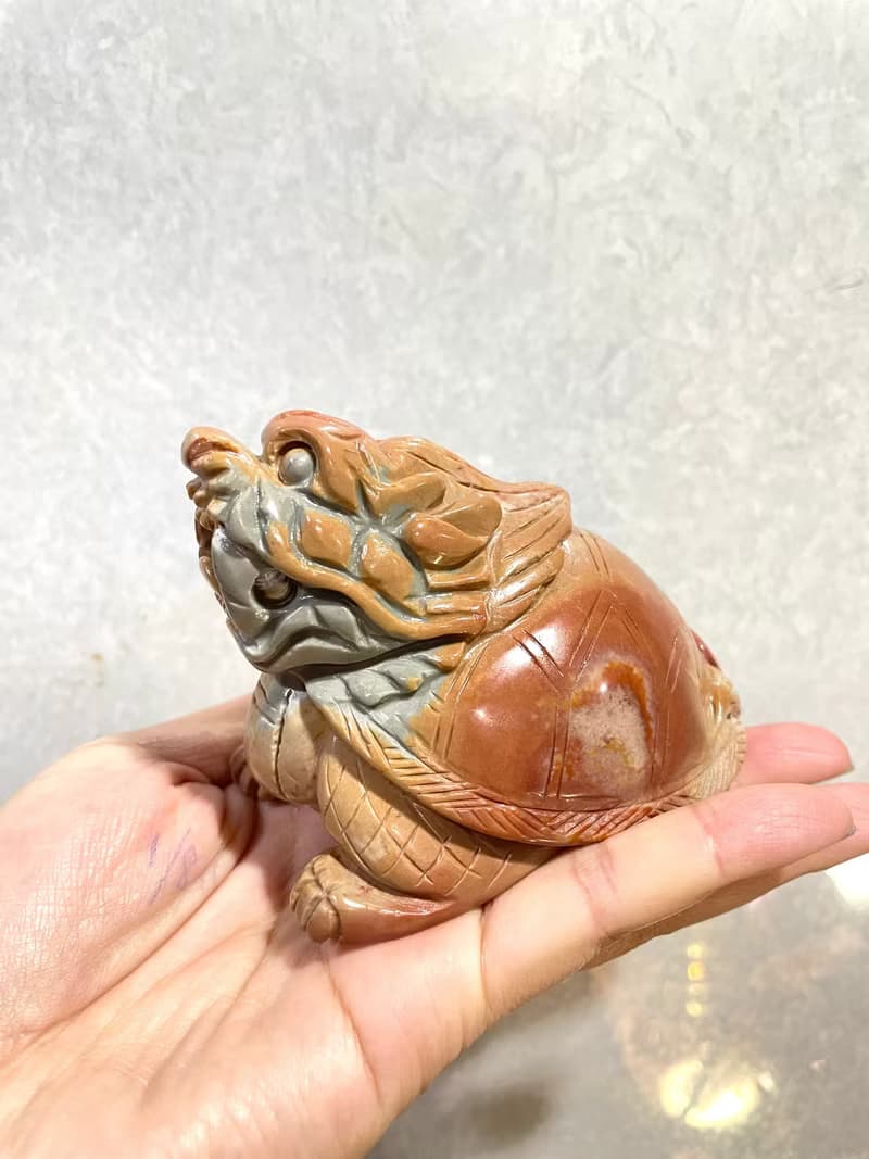 【阿拉善龍龜】天然瑪瑙 招財風水 辦公室小物