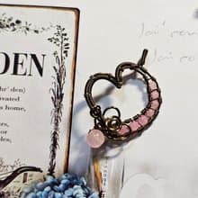 【葉綠舒手作】粉紅之戀 /金屬線編織/節日/禮物/飾品/項鍊/手作