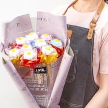 義大利大花花棉花糖花束 (花棒9支入) 派對 畢業 獎品 小孩 糖果