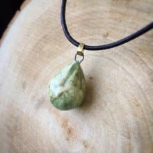 【擴香項鍊】香水精油項鍊-橄欖綠水滴|手作陶藝