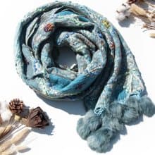 喀什米爾Cashmere/水煮羊毛披肩/針織圍巾/刺繡圍巾/羊絨披巾-花