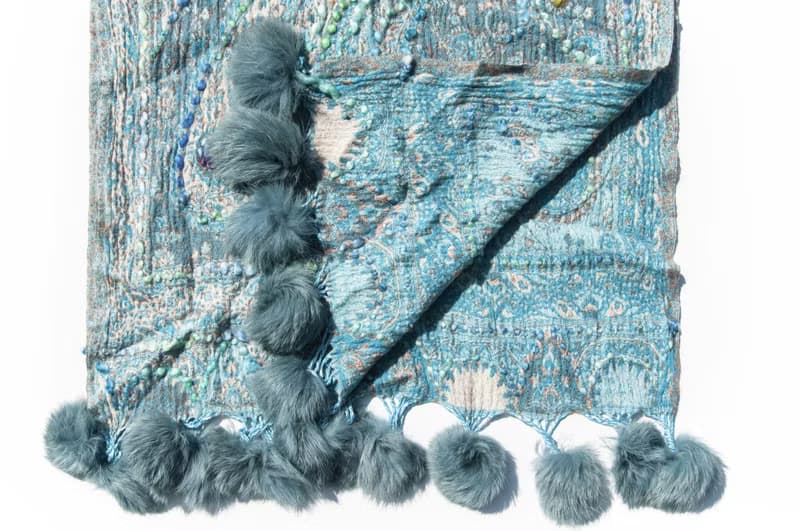 喀什米爾Cashmere/水煮羊毛披肩/針織圍巾/刺繡圍巾/羊絨披巾-花
