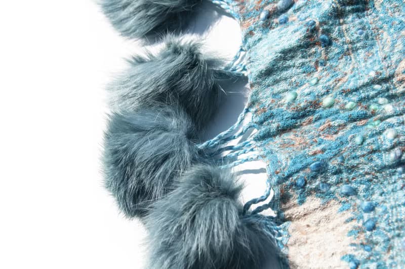 喀什米爾Cashmere/水煮羊毛披肩/針織圍巾/刺繡圍巾/羊絨披巾-花